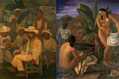 68 Cuba - Havana Centro - Museo Nacional de Bellas Artes - Eduardo Abela, Guajiros, Farmers - Antonio Gattorno - Mujeres junto al Rio, Women by the River